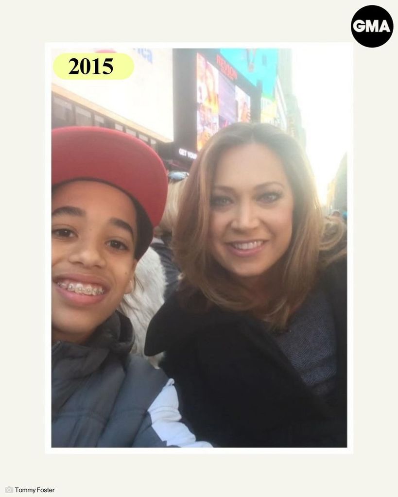 Tommy as a child with GMA's Ginger Zee 