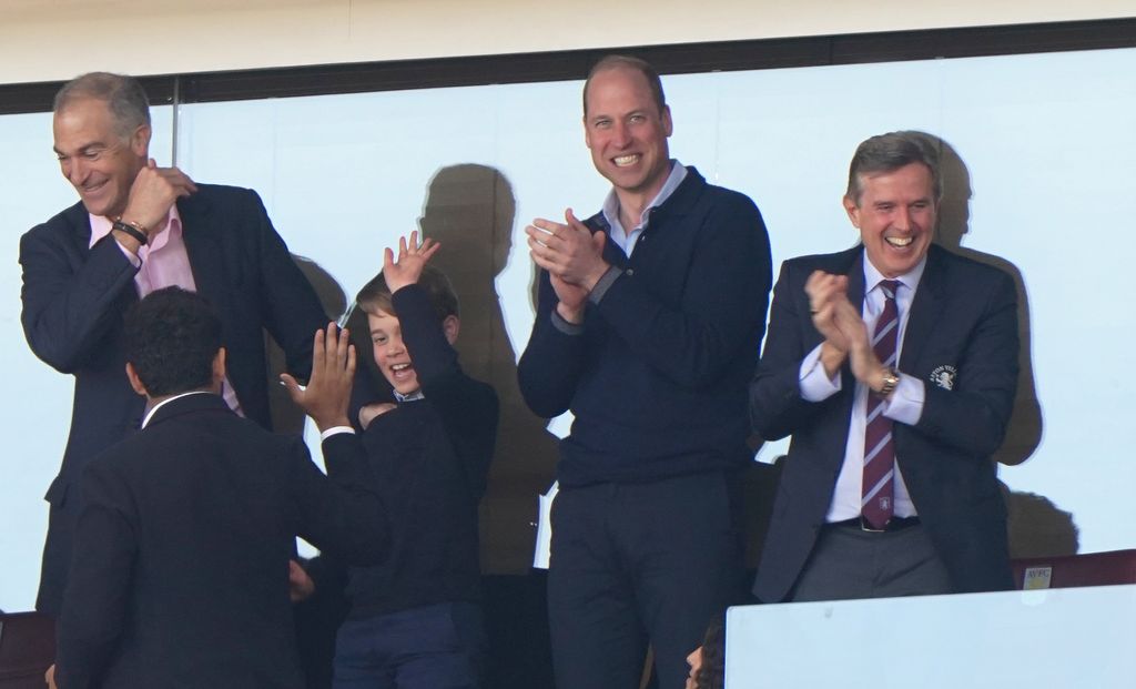 Prince George celebrates Aston Villa's goal