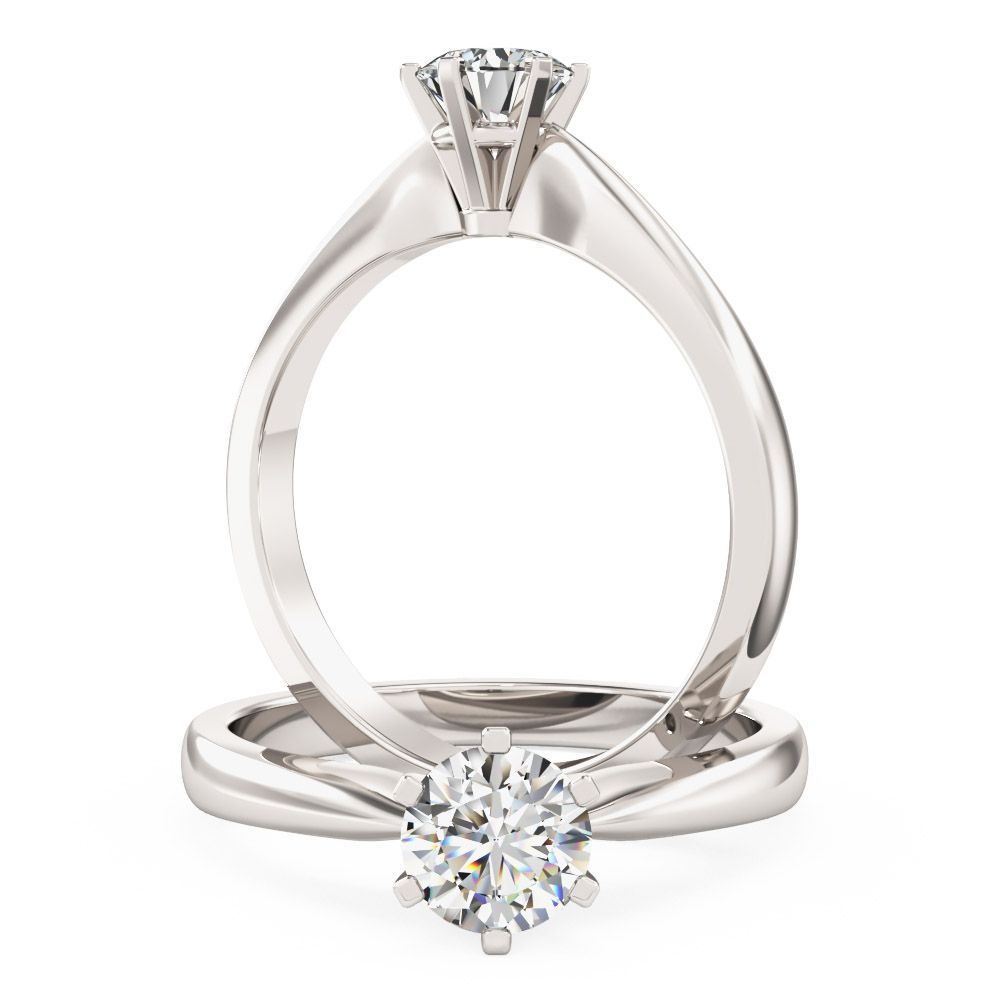 Solitaire White Gold Engagement Ring