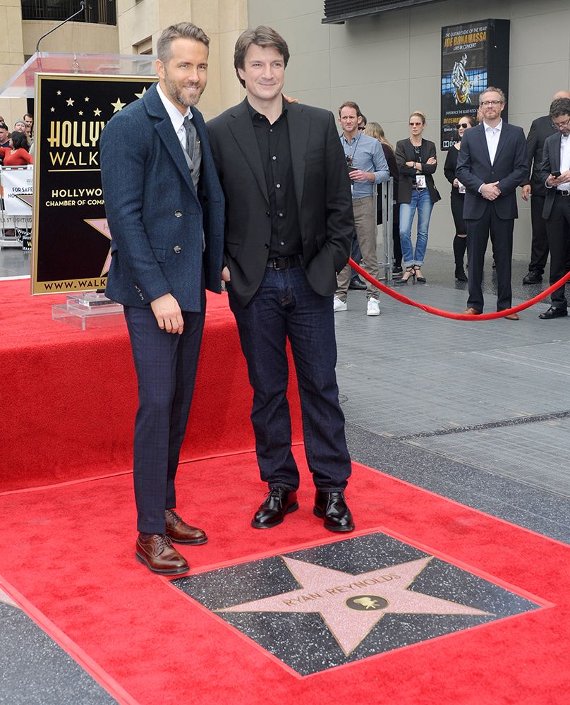 Nathan Fillion supports Ryan Reynolds at his Hollywood Walk of Fame ceremony