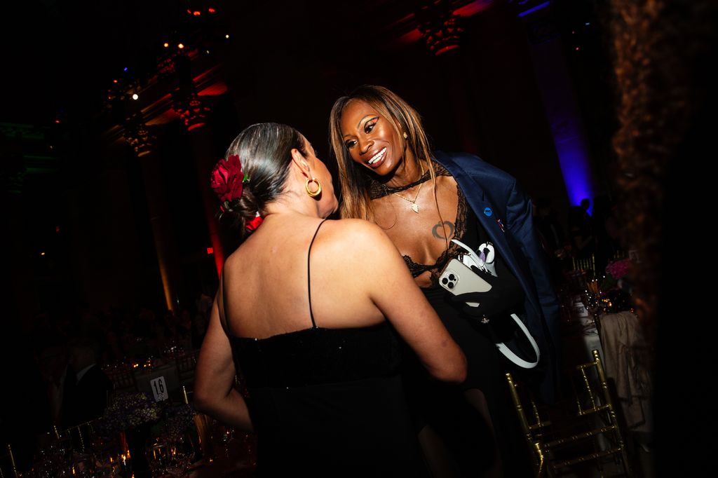 Cecilia Gentili and Dominique Jackson at the 2023 Center Dinner Benefiting the Lesbian, Gay, Bisexual, and Transgender Community Center at Cipriani Wall Street on April 13, 2023 in New York, New York. (Photo by Lexie Moreland/WWD via Getty Images)