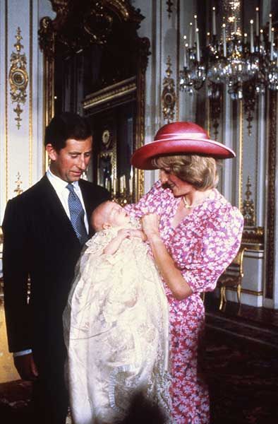 Prince Charles and Princess Diana celebrate Prince Williams christening