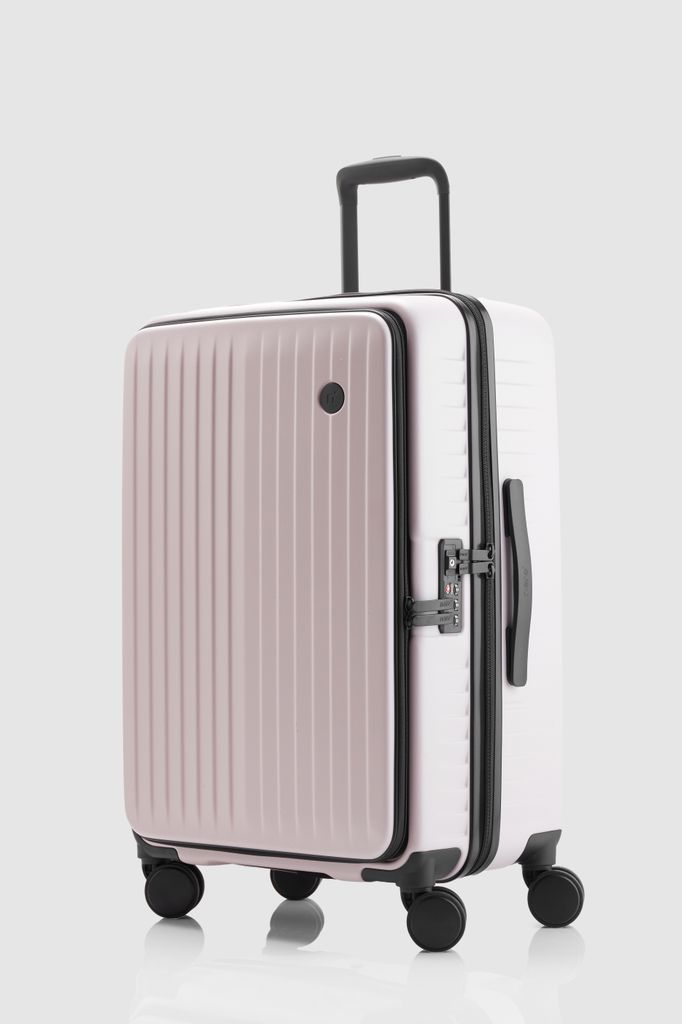 Product shot of Nere Venture check-in large suitcase in pink