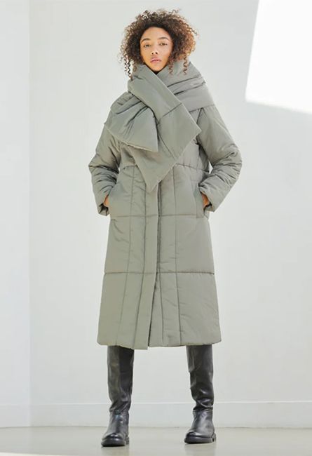 Albarary quilted scarf coat