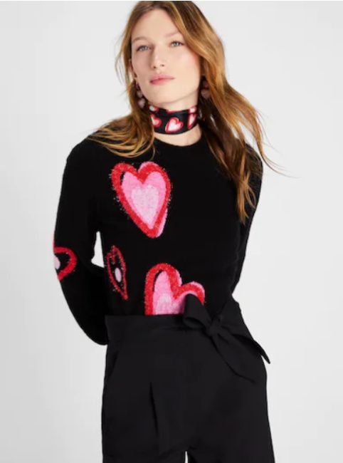 kate spade heart print sweater
