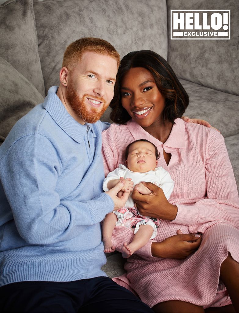 Neil Jones and Chyna Mills posing with baby Havana