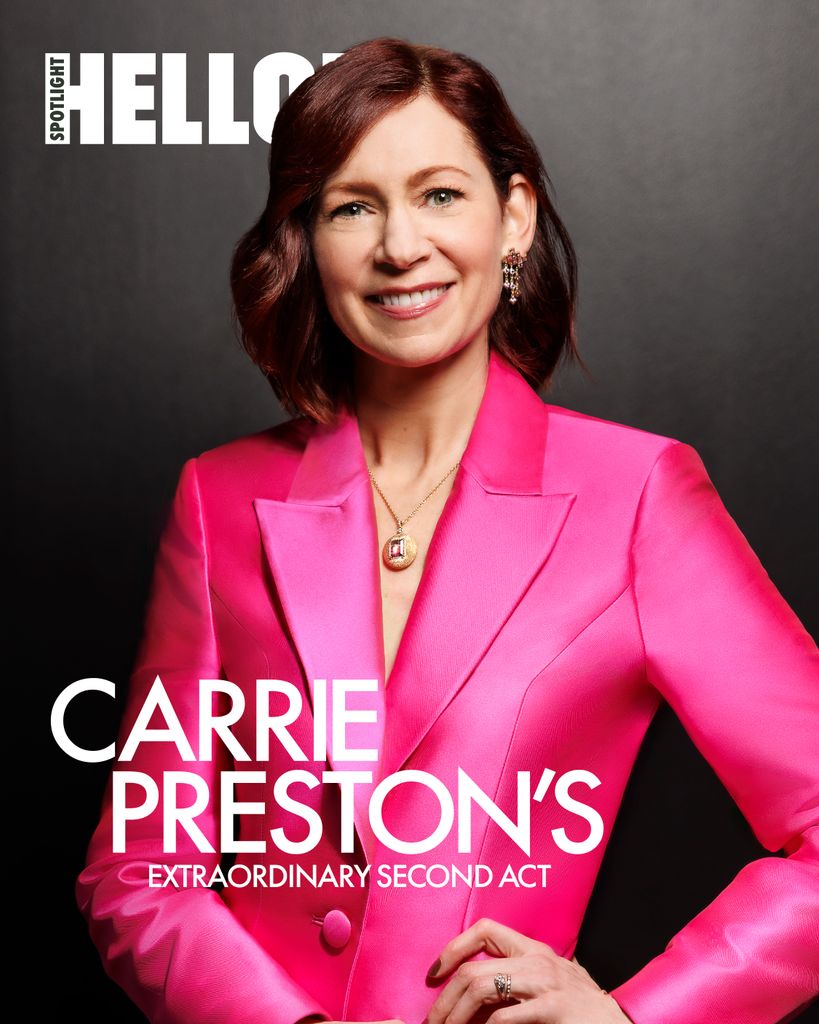 Carrie Preston poses in a hit pink suit on HELLO! digital cover