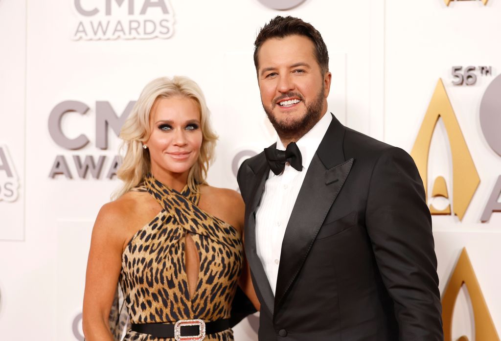 Caroline Boyer and Luke Bryan attend The 56th Annual CMA Awards at Bridgestone Arena on November 09, 2022 in Nashville, Tennessee