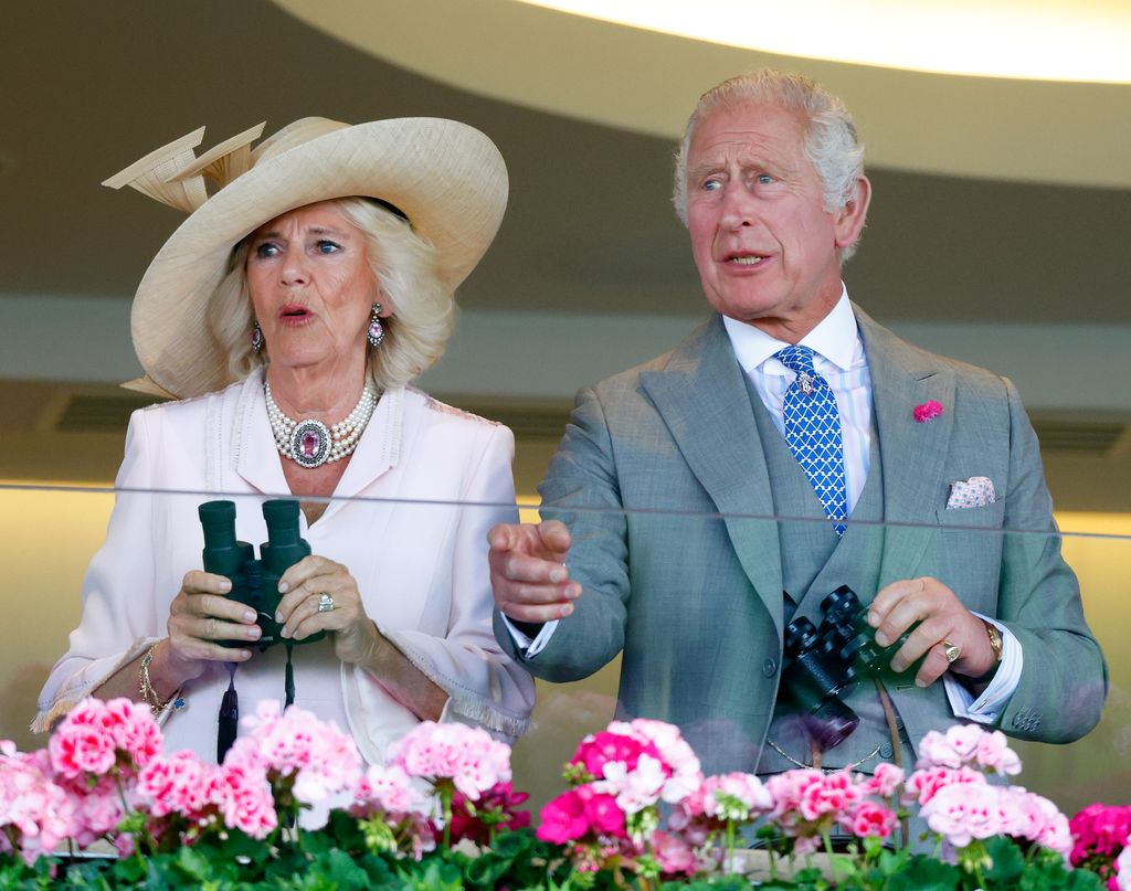Camilla and Charles looking tense at Ascot 2023