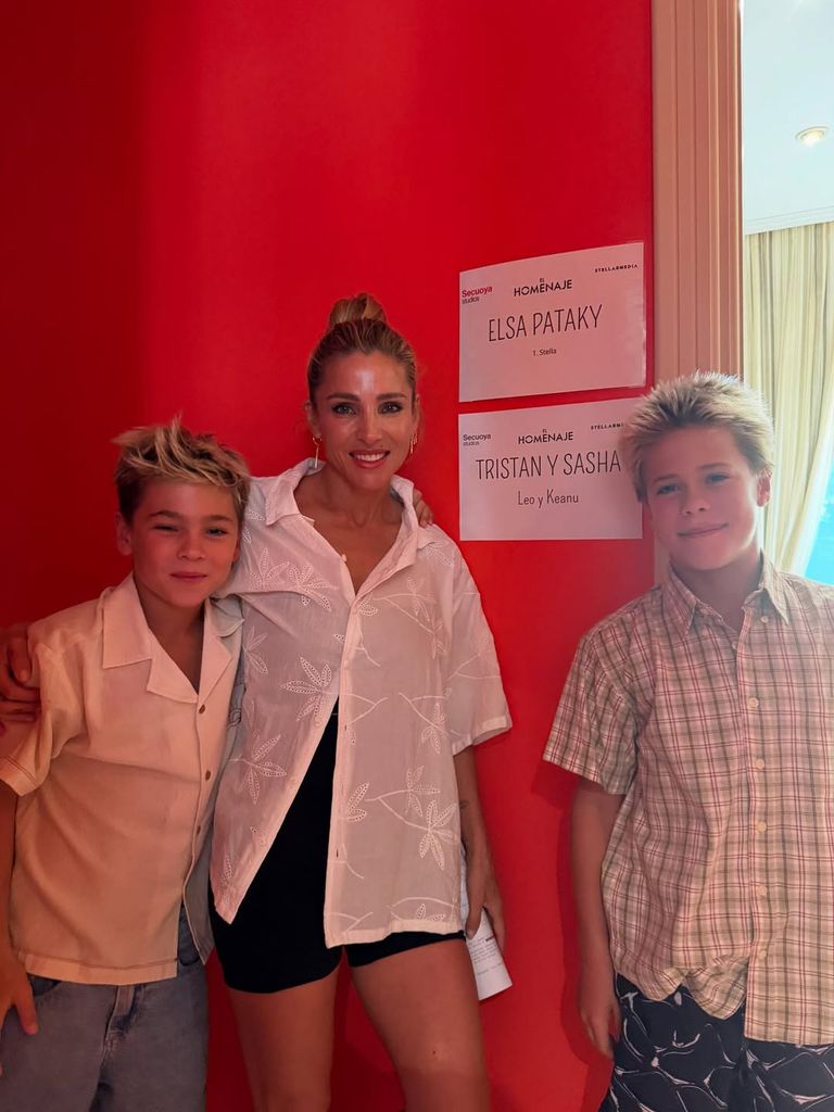 Elsa Pataky shares a photo of herself in Madrid with her twin sons Sasha and Tristan, posted on Instagram