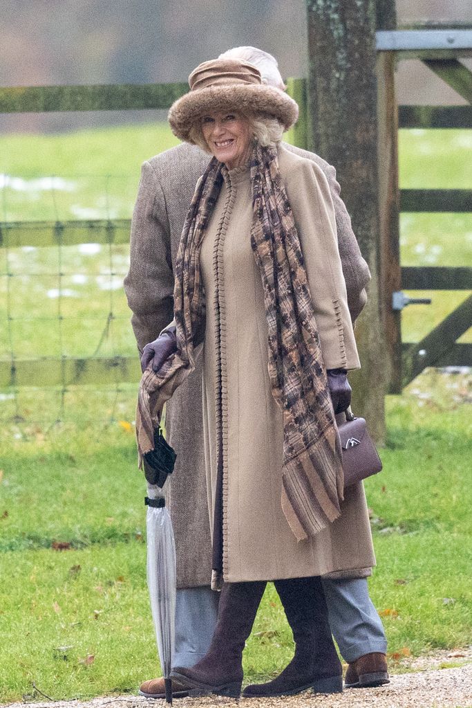 King Charles and Queen Camilla after attending the morning service at St Mary Magdalene Church in Sandringham, Norfolk, on Sunday morning.
 
