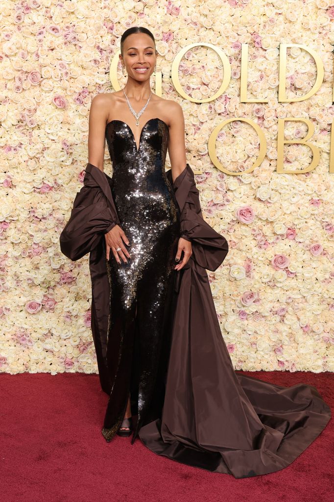 Zoe Saldana attends the 82nd Annual Golden Globe Awards at The Beverly Hilton on January 05, 2025 in Beverly Hills, California