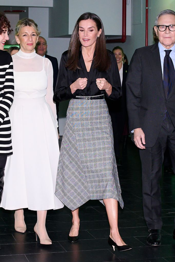 Queen Letizia walking with Yolanda Diaz 