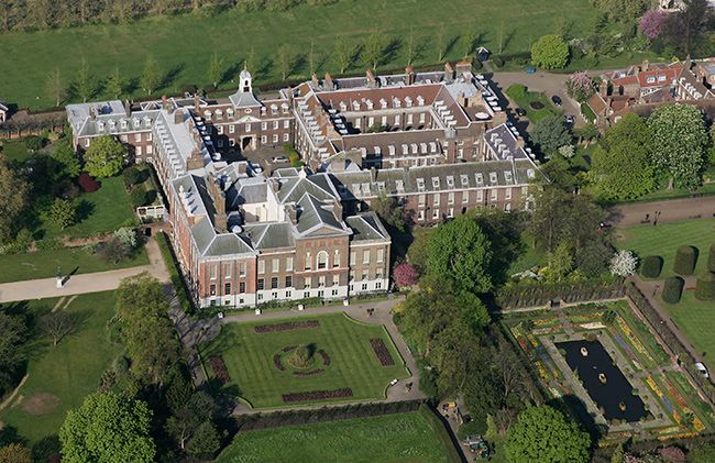 Foto aérea do Palácio de Kensington