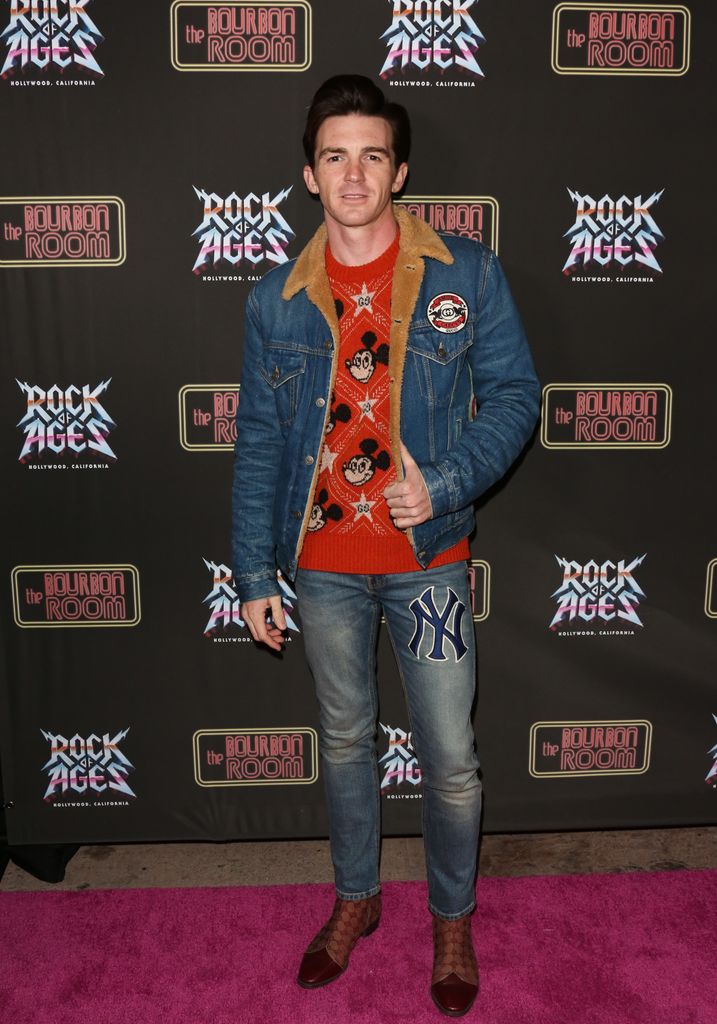 Actor Drake Bell attends the opening night of "Rock Of Ages" at The Bourbon Room on January 15, 2020 in Hollywood, California.