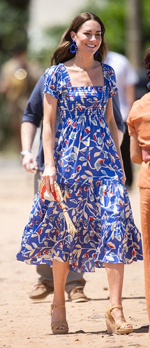 Kate Middeton's blue floral summer dress in Belize is by Tory Burch!