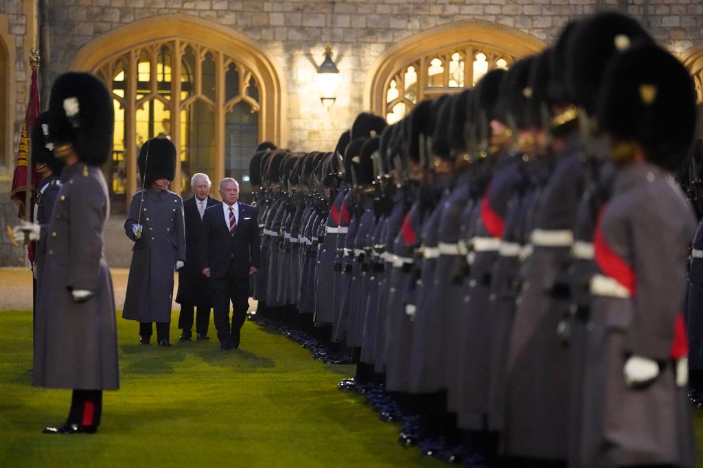 King Charles and King Abdullah inspecting the Guard of Honour