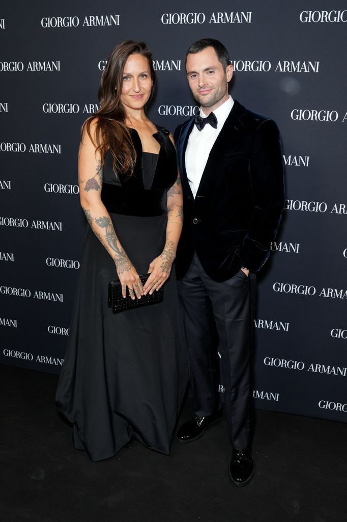 Ben Badgley and his wife Domino Kirke at the Giorgio Armani fashion show in Chennai