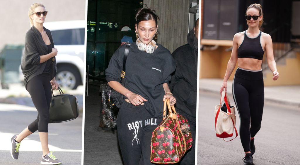 celebrities carrying gym bags