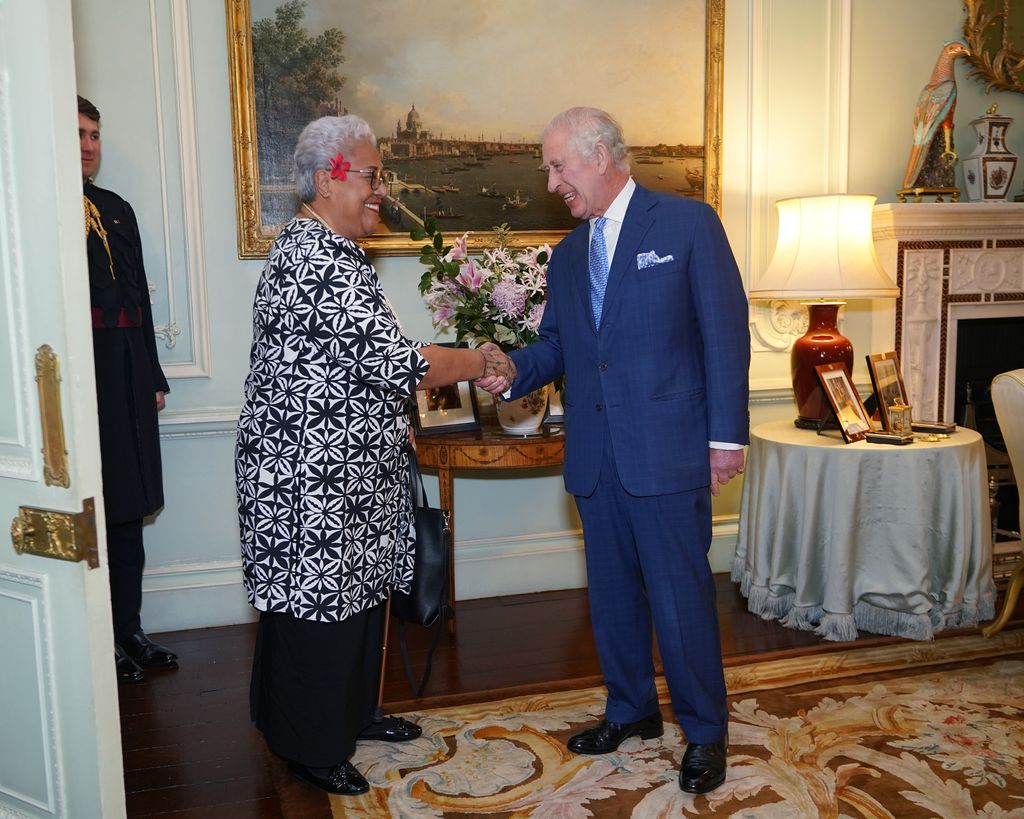 King Charles with the Prime Minister of Samoa Afioga Fiame Naomi Mata'afa