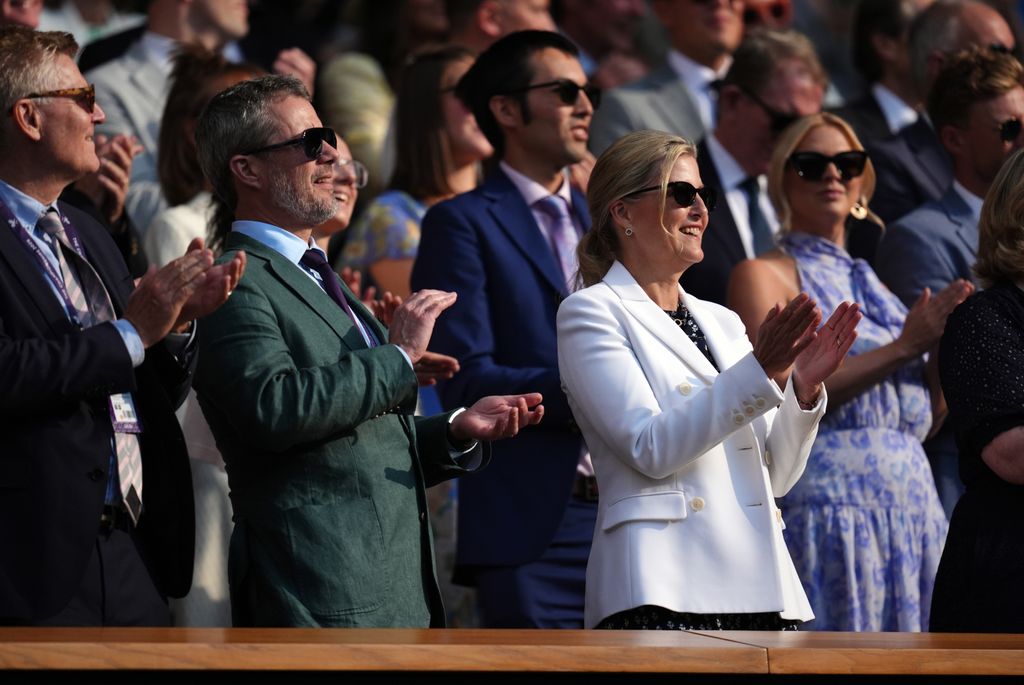 Frederik and Sophie clap in Wimbledon royal box