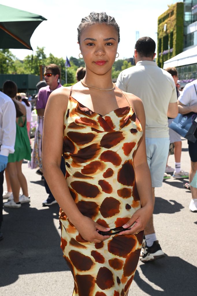 India Amarteifio attends day eleven of Wimbledon