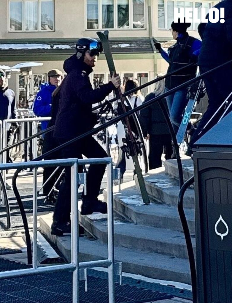 Prince Harry carried his own skis