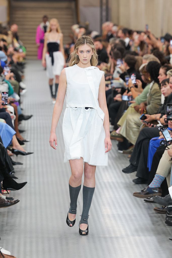 Sunday Rose walks the runway during the Miu Miu Paris Womenswear Spring-Summer 2025 show