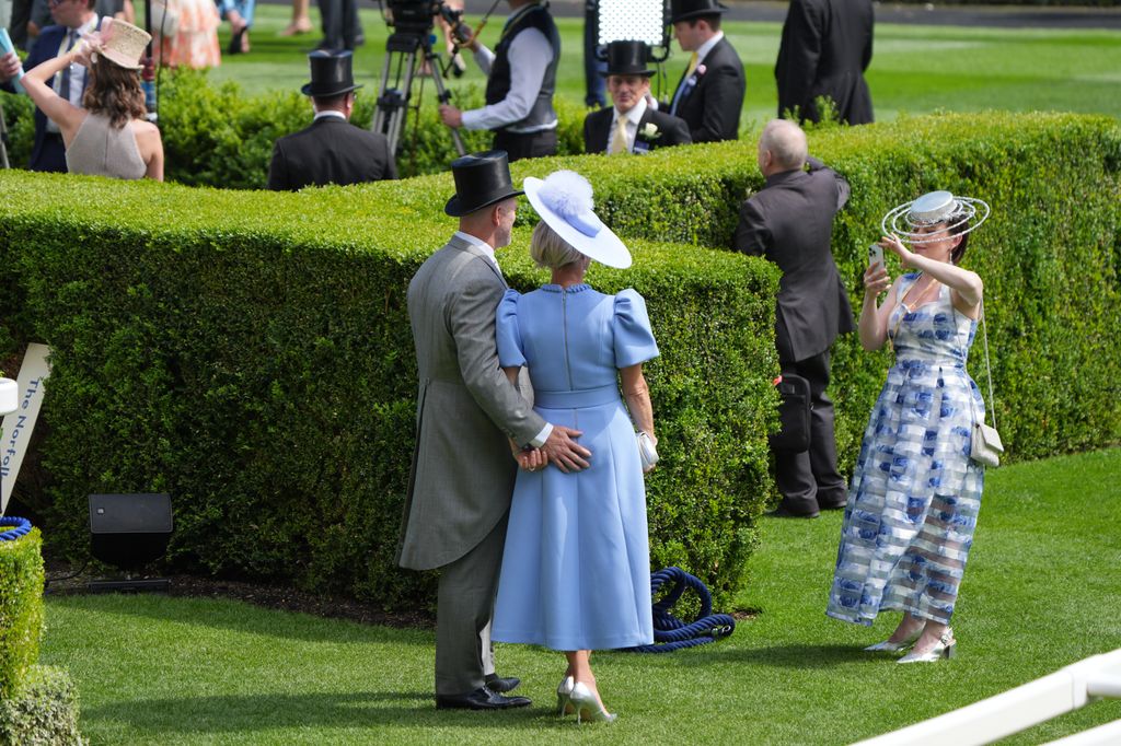 Zara Tindall and Mike Tindall have their photograph taken by a racegoer during day three of Royal Ascot at Ascot Racecourse, Berkshire