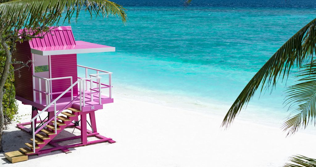The resort has an eye-catching ice cream tower