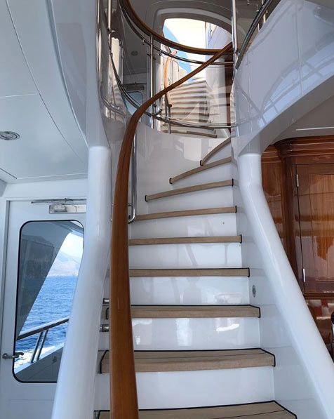Kris Jenner yacht stairs