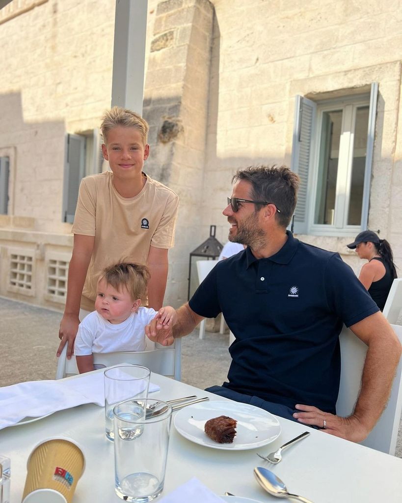 Jamie Redknapp with sons Beau and Raphael