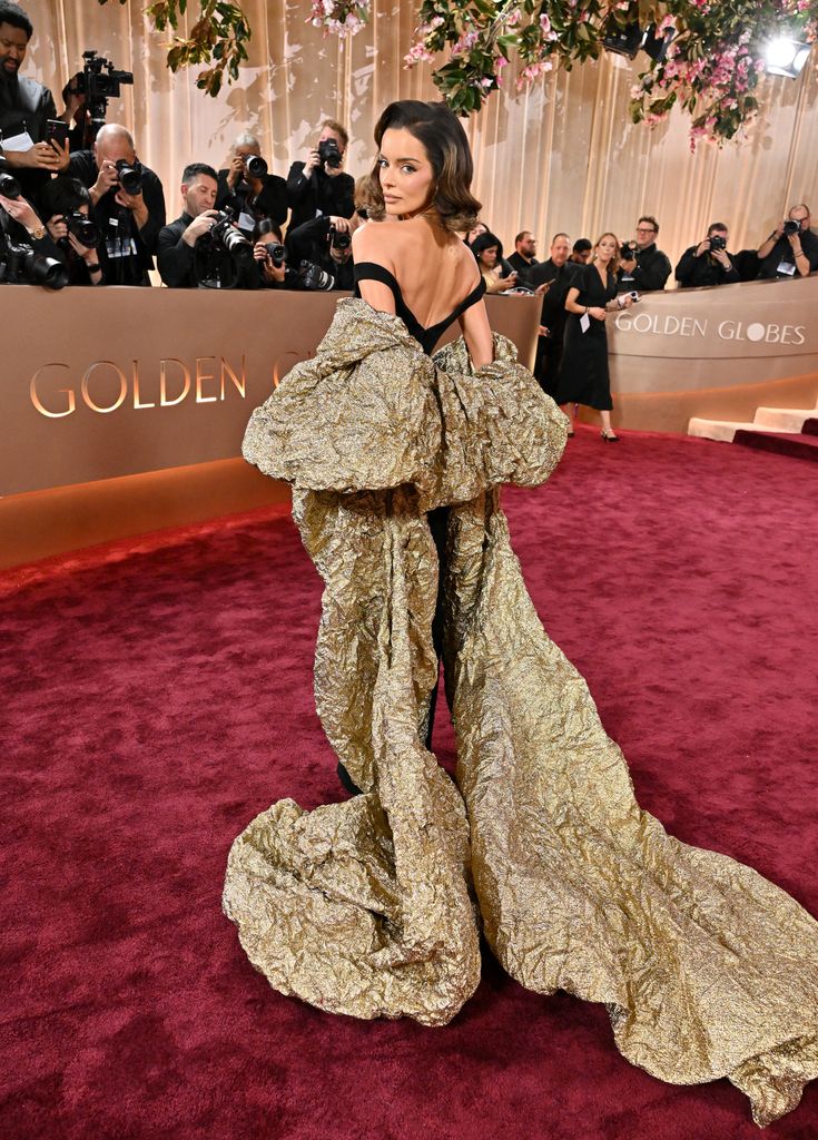 A photo of Maura Higgins at the Golden Globes 