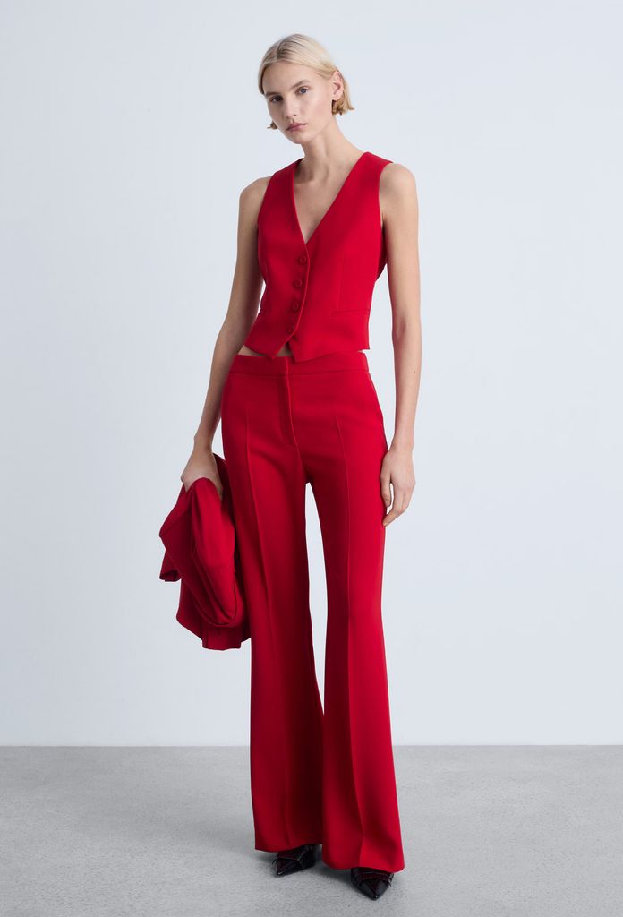 Mango red trouser suit