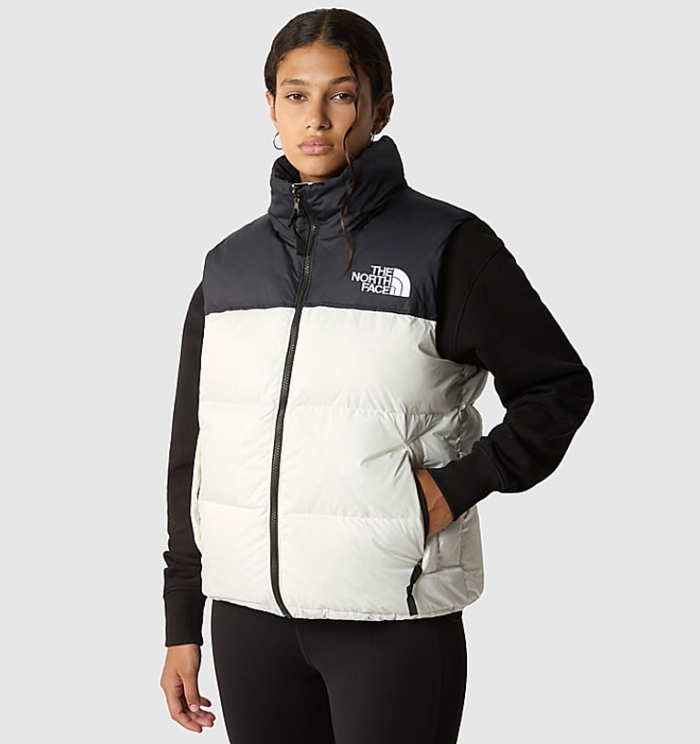 black and white north face jacket 