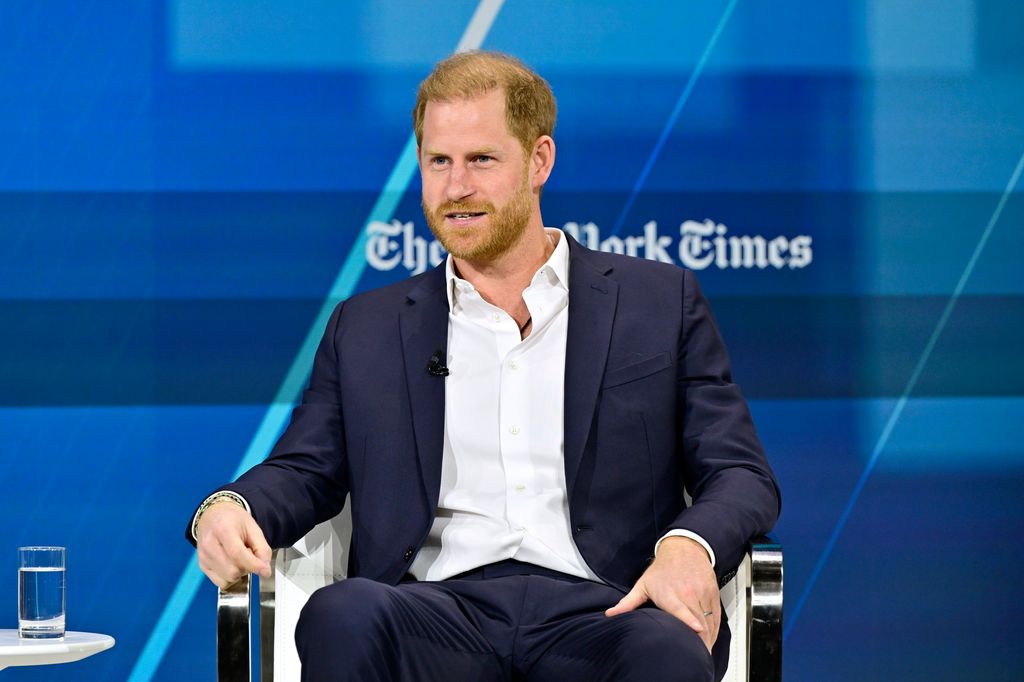 Prince Harry, Duke of Sussex, speaks onstage during The New York Times Dealbook Summit 2024 