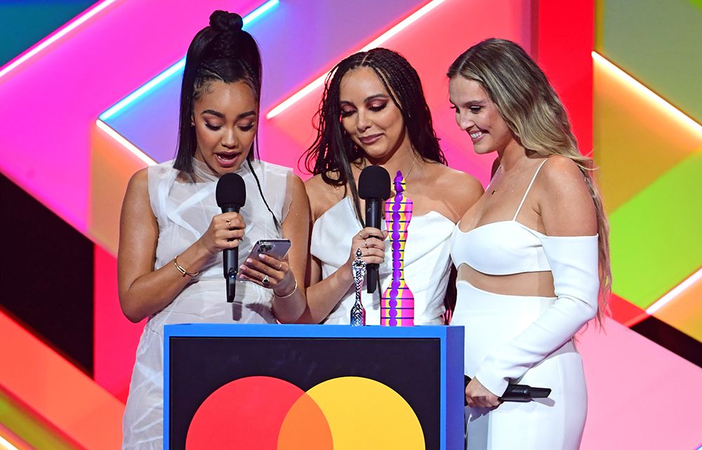 Little Mix accepting a BRIT Award