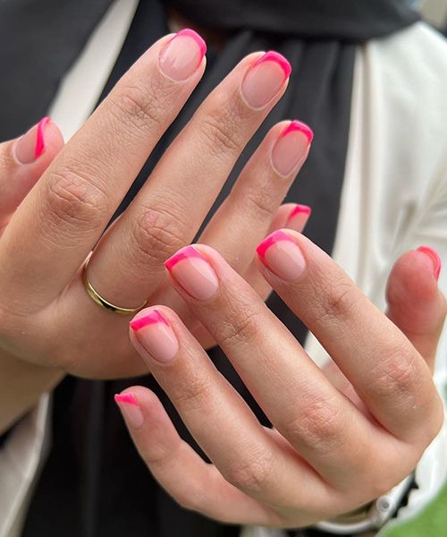 pink french tips by lorna marie
