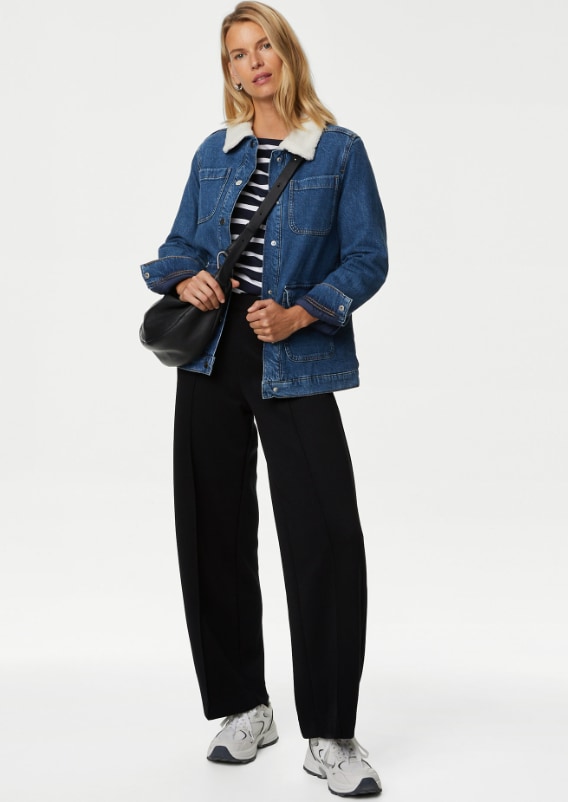 marks and spencer denim borg jacket