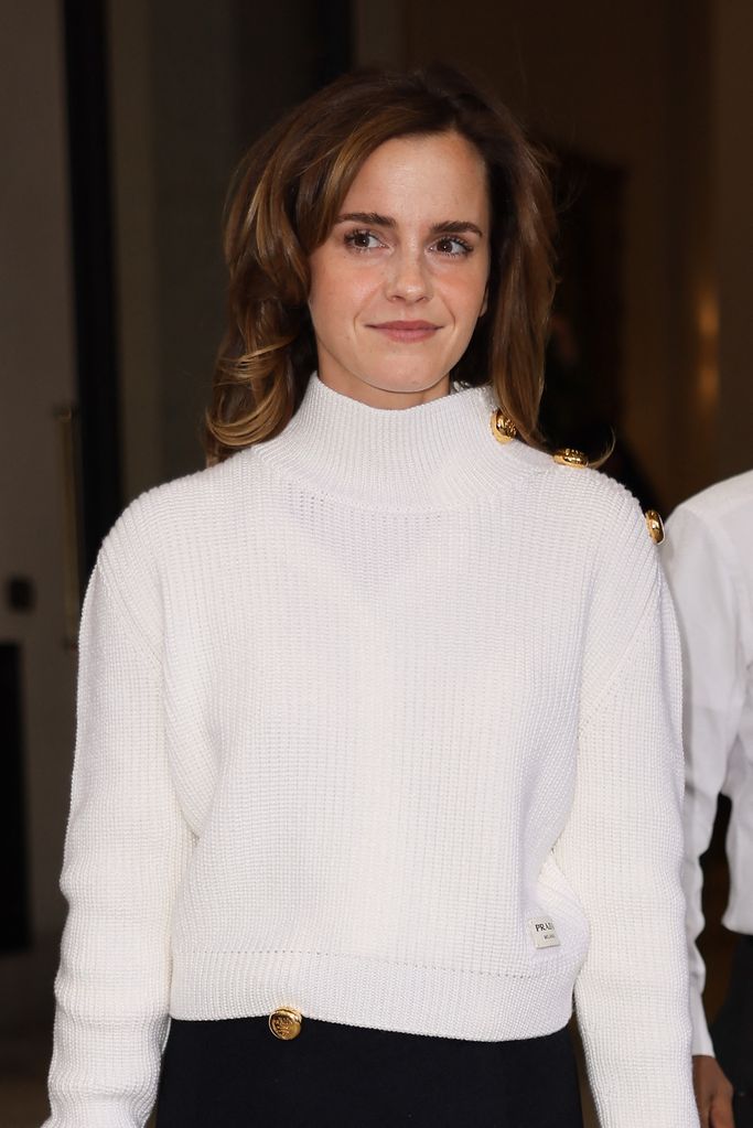 Emma Watson in a fluffy white jumper
