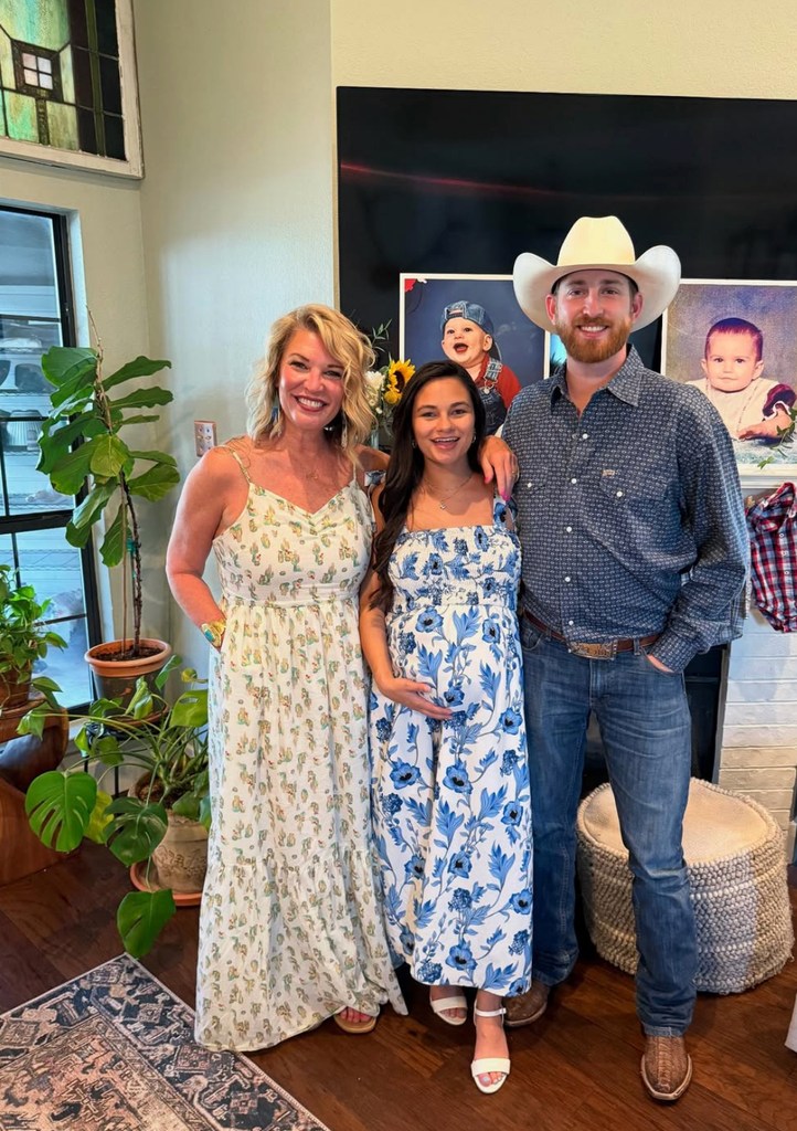 Photo shared by Jen Hatmaker of her son with his wife, who was pregnant with the family's first grandchild