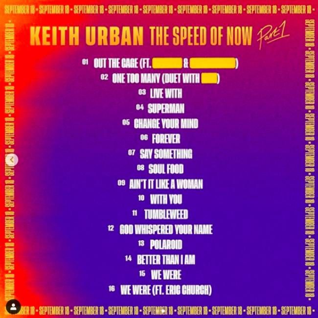 keith urban album tracks