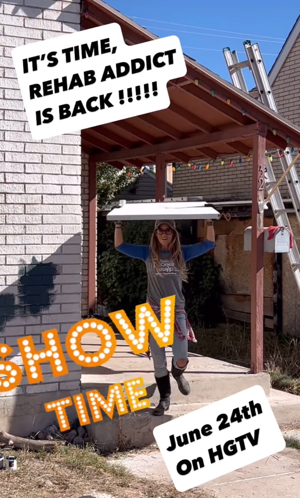 Still from a video shared by Nicole Curtis announcing the return of her HGTV show Rehab Addict after three years off
