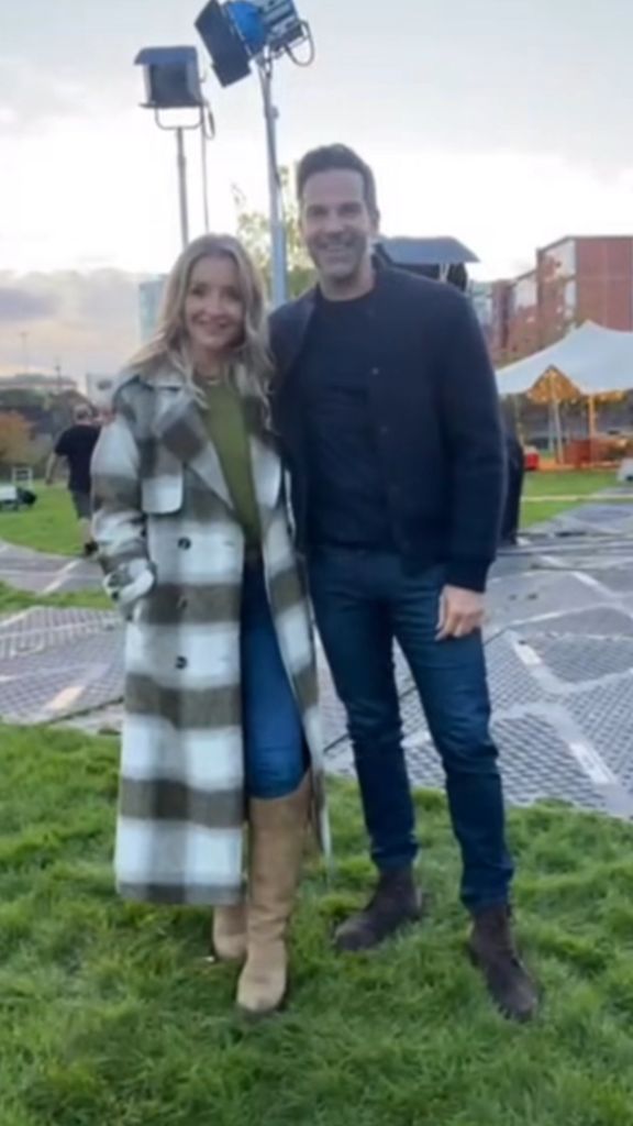 Helen Skelton and Gethin Jones pose together behind the scenes on Morning Live