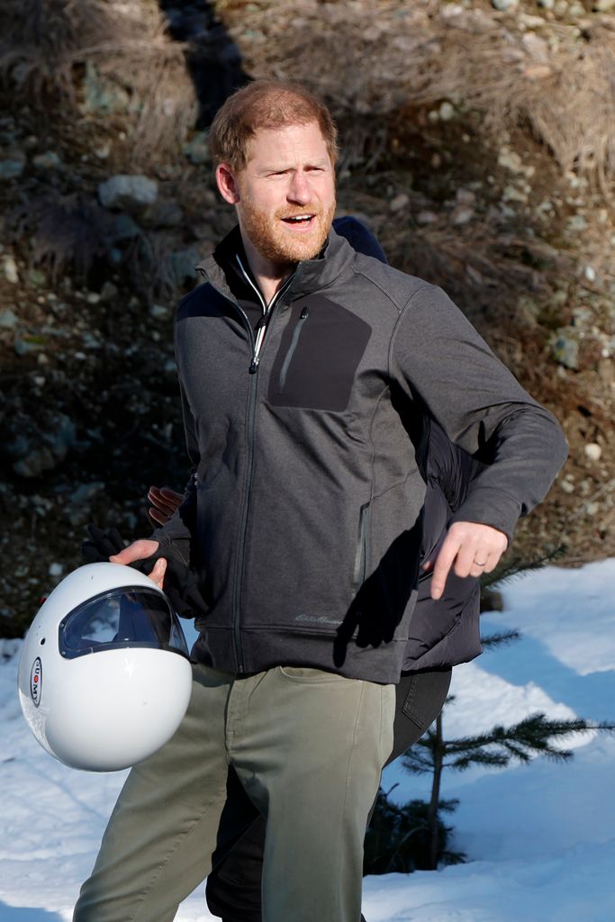 Prince Harry, Duke of Sussex attends Invictus Games Vancouver Whistlers 2025's One Year To Go Winter Training Camp on February 15, 2024 in Whistler, British Columbia.