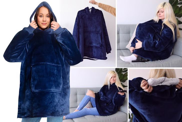 Thick Super Soft Sherpa Lined Hoodie Blanket