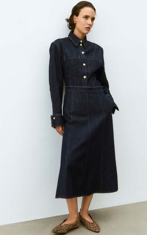 A-Line denim skirt