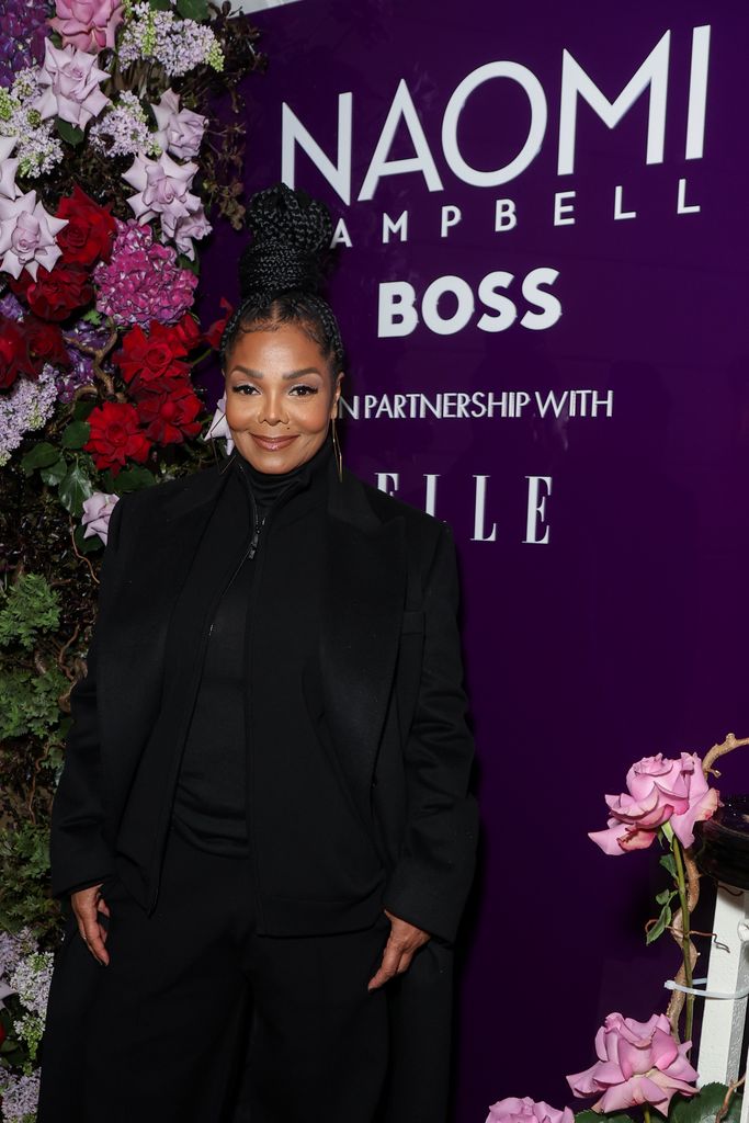 Janet Jackson attends a private dinner hosted by Naomi Campbell and BOSS with ELLE to celebrate the launch of the Naomi x BOSS collection on February 17, 2024 in London, England.