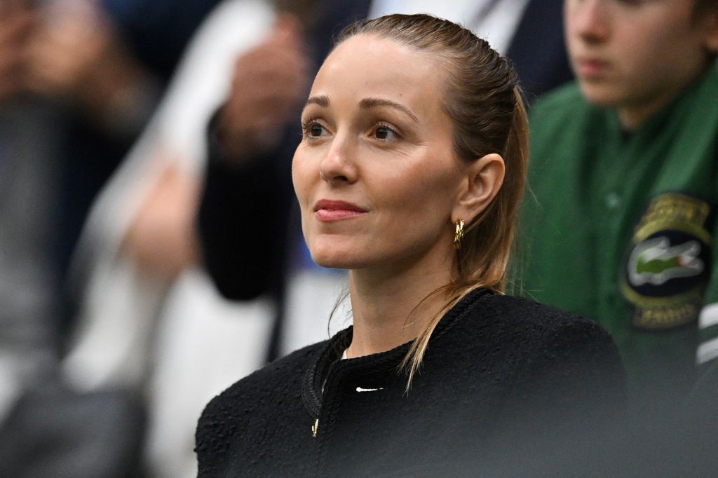 Jelena Djokovic in the audience at Wimbledon