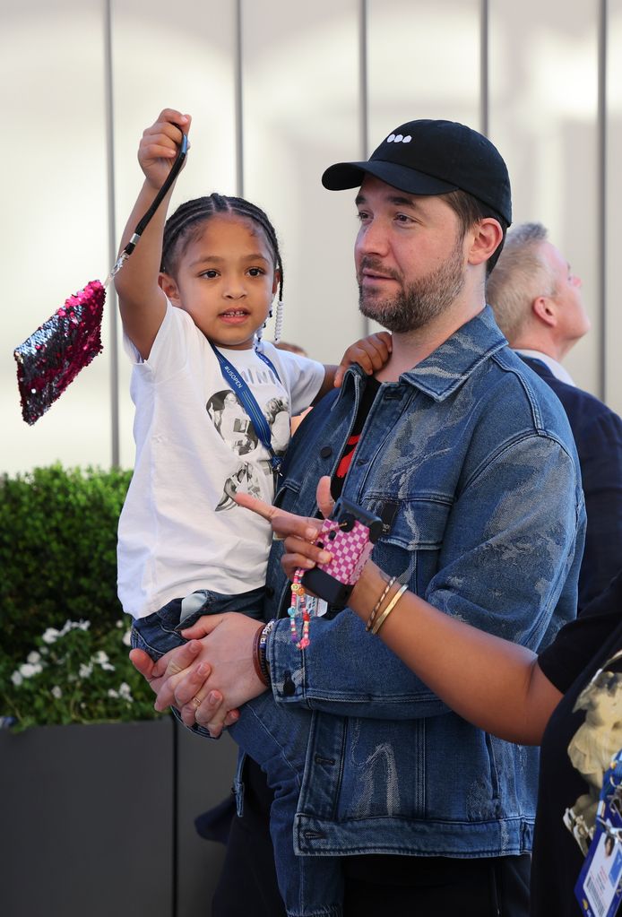 Alexis Ohanian, husband of Serena Williams holding their daugthter Alexis Olympia Ohanian Jr during Day 4 of the US Open 2022, 4th Grand Slam of the season, at the USTA Billie Jean King National Tennis Center on September 1, 2022 in Queens, New York City